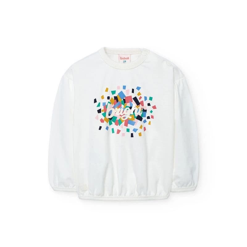 BOBOLI ΜΠΛΟΥΖΑ FLEECE ΜΑΚΡΥ ΜΑΝΙΚΙ OFF WHITE 202082