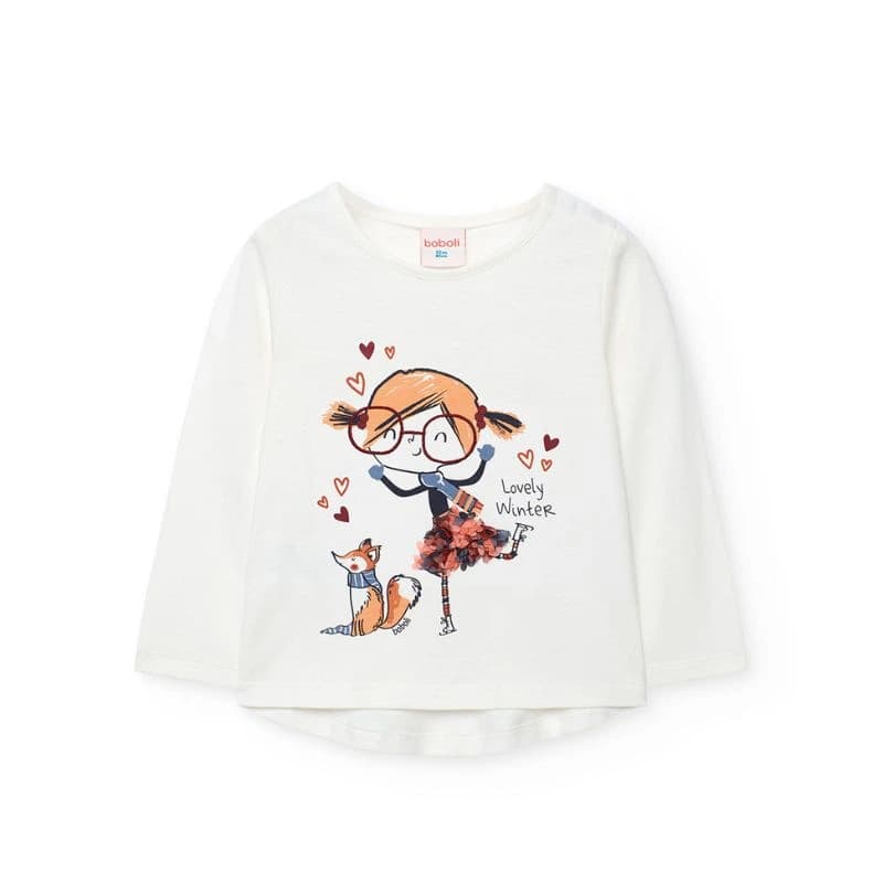BOBOLI ΜΠΛΟΥΖΑ OFF WHITE ΜΕ ΚΟΡΙΤΣΑΚΙ 212128