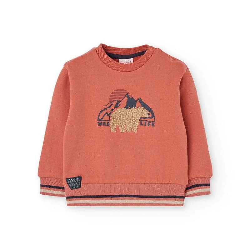 BOBOLI ΜΠΛΟΥΖΑ FLEECE ΜΑΚΡΥ ΜΑΝΙΚΙ ΜΕ ΣΤΑΜΠΑ ΧΑΛΚΙΝΟ 312039