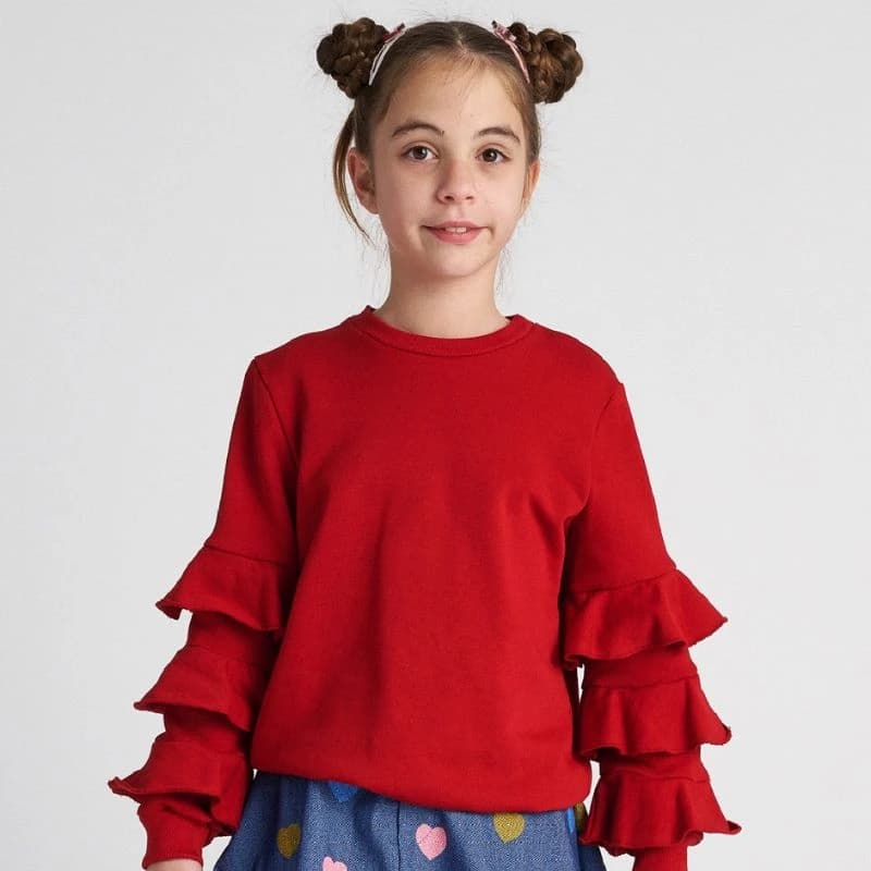 TC RUFFLES SLEEVE ΜΠΛΟΥΖΑ ΚΟΡΙΤΣΙ KOKKINH T7754